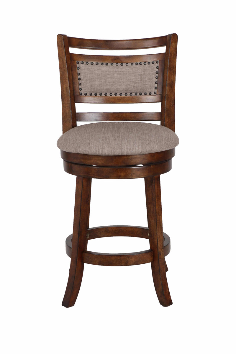 ABERDEEN 24" COUNTER STOOL-DK BROWN W/FABRIC SEAT - Winder Mattress & Furniture