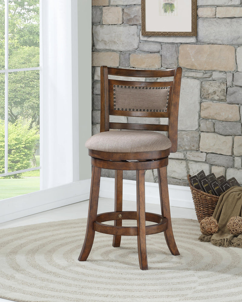 ABERDEEN 24" COUNTER STOOL-DK BROWN W/FABRIC SEAT - Winder Mattress & Furniture