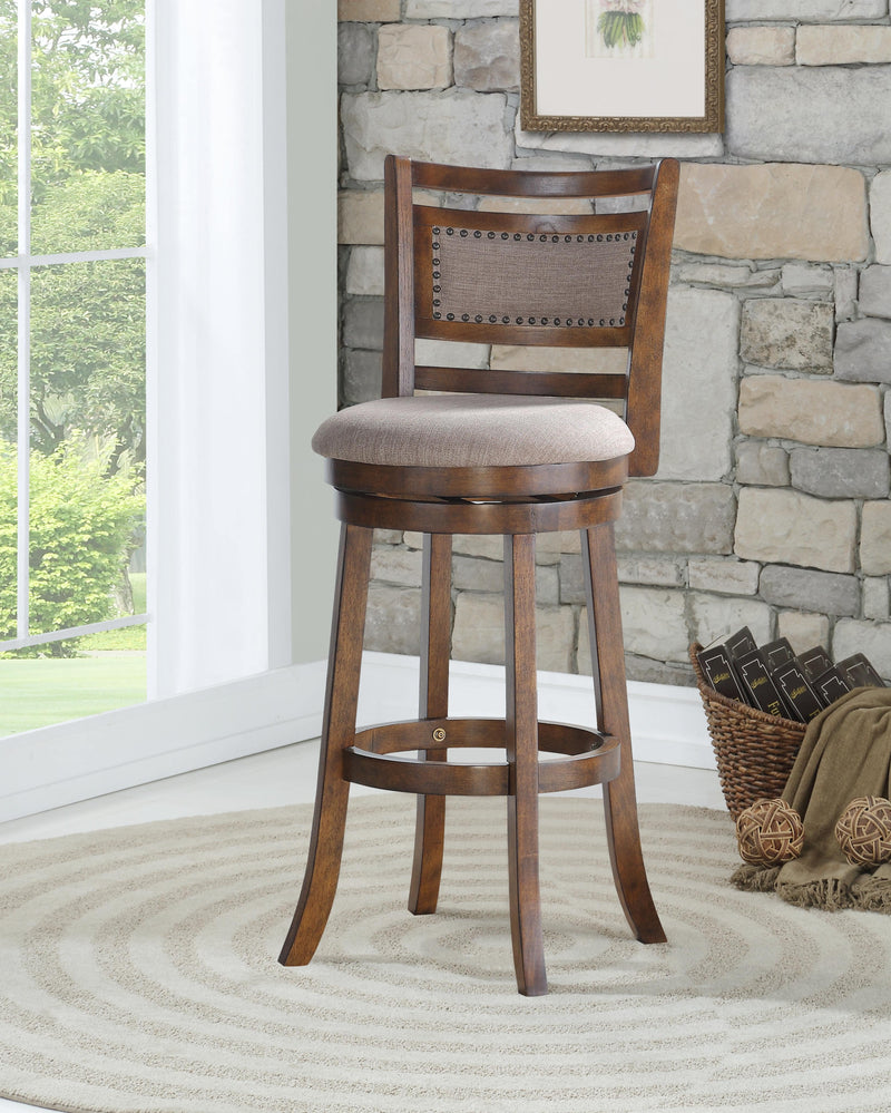 ABERDEEN 29" BAR STOOL-DK BROWN W/FABRIC SEAT - Winder Mattress & Furniture