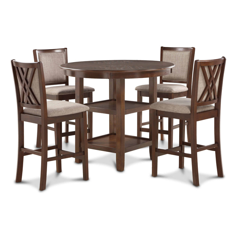 AMY 5 PC COUNTER DINING SET-CHERRY - Winder Mattress & Furniture