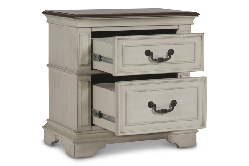 ANASTASIA NIGHTSTAND - ANT. WHITE - Winder Mattress & Furniture