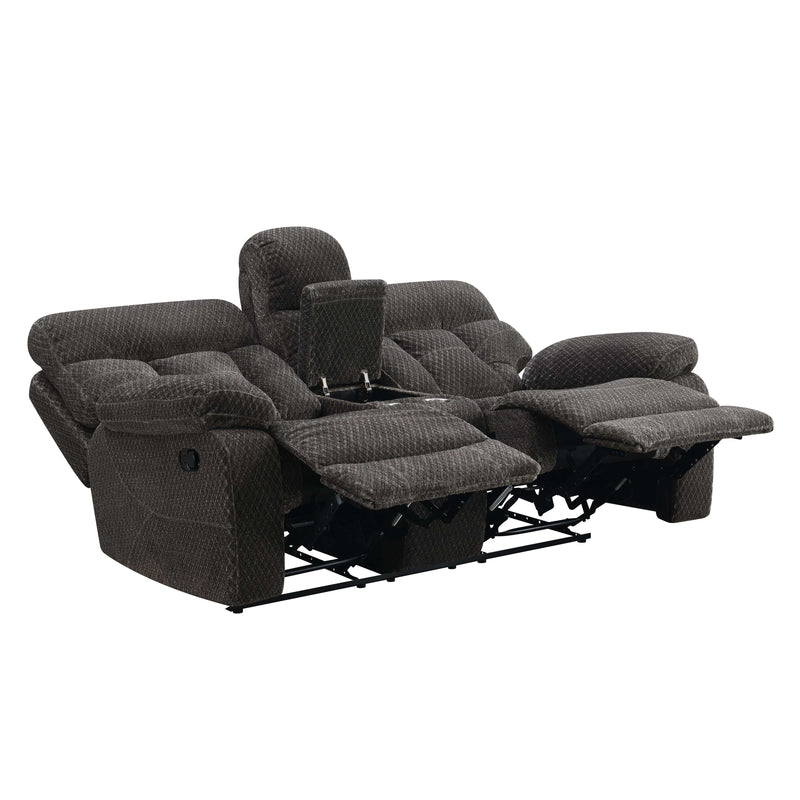 BRAVO CONSOLE LOVESEAT W/ DUAL RECLINERS-CHARCOAL - Winder Mattress & Furniture