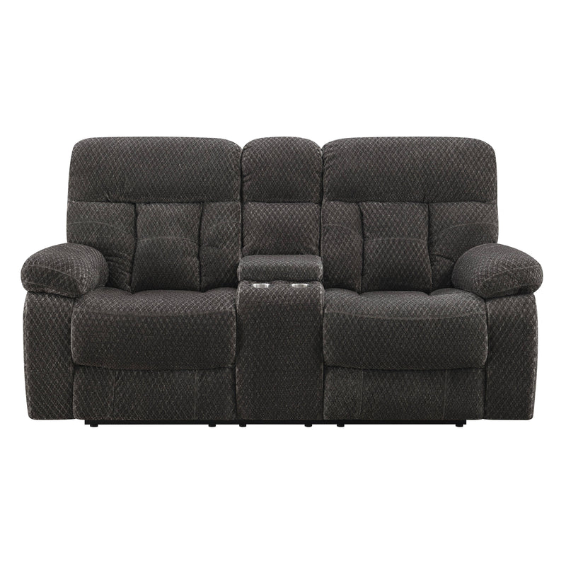 BRAVO CONSOLE LOVESEAT W/ DUAL RECLINERS-CHARCOAL - Winder Mattress & Furniture