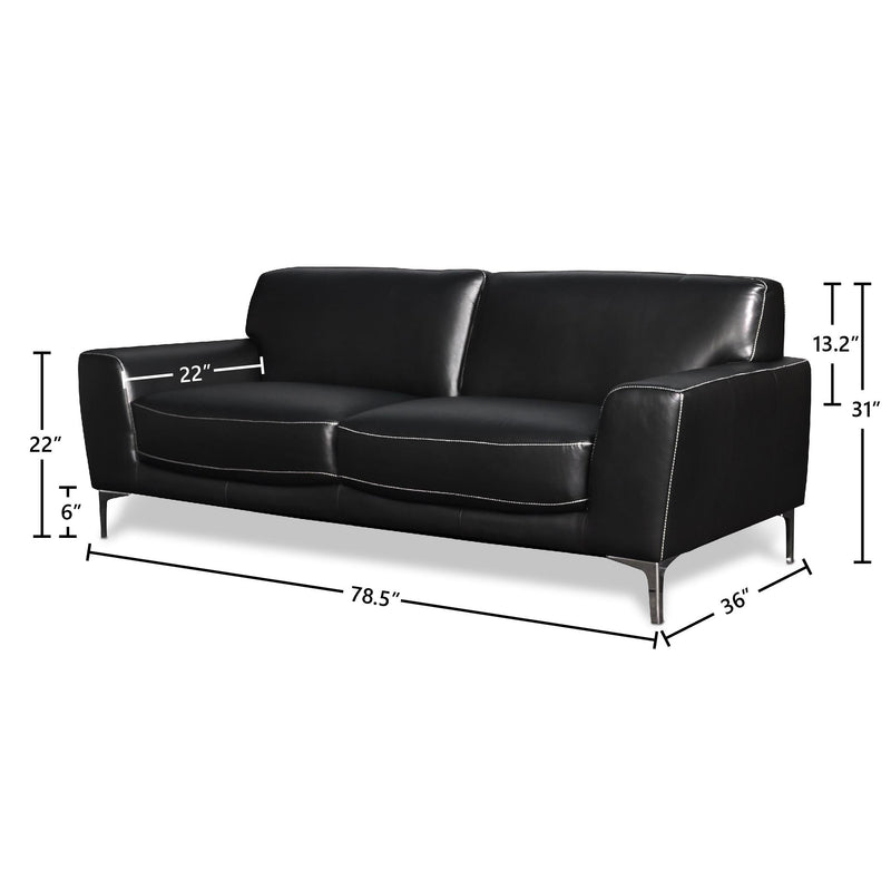 CARRARA SOFA-BLACK - Winder Mattress & Furniture