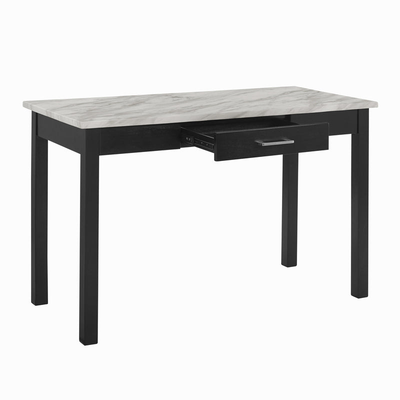 CELESTE DESK W/WHITE/GRAY FAUX MARBLE TOP-ESPRESSO BASE - Winder Mattress & Furniture