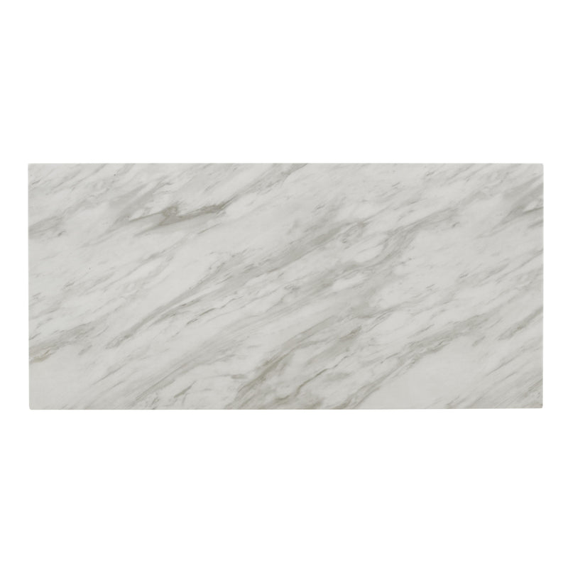CELESTE DESK W/WHITE/GRAY FAUX MARBLE TOP-WHITE  BASE - Winder Mattress & Furniture