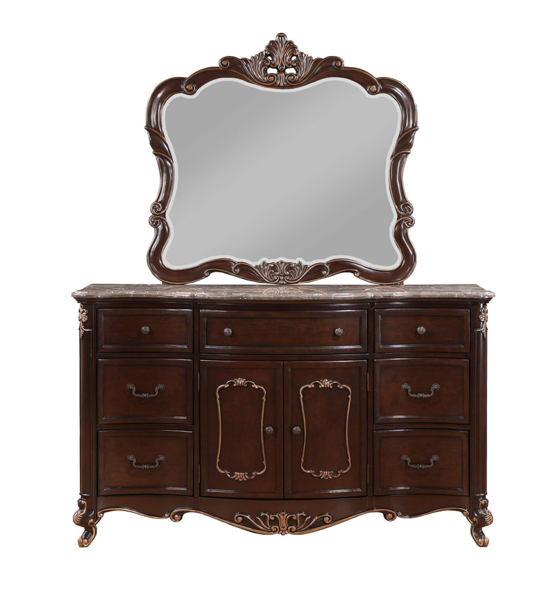 CONSTANTINE DRESSER/SERVER MIRROR-CHERRY - Winder Mattress & Furniture