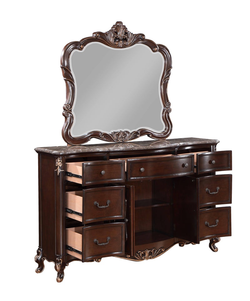 CONSTANTINE DRESSER W/MARBLE TOP-CHERRY - Winder Mattress & Furniture