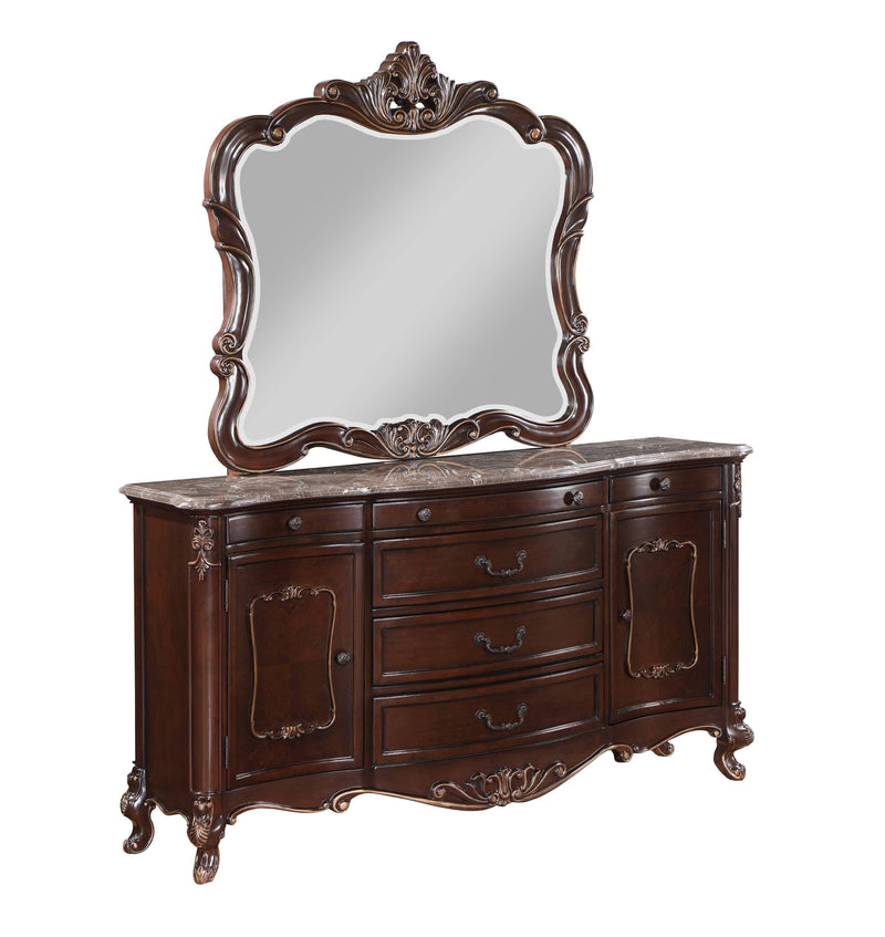 CONSTANTINE DRESSER/SERVER MIRROR-CHERRY - Winder Mattress & Furniture