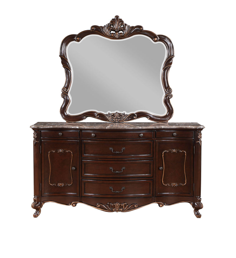 CONSTANTINE DRESSER/SERVER MIRROR-CHERRY - Winder Mattress & Furniture