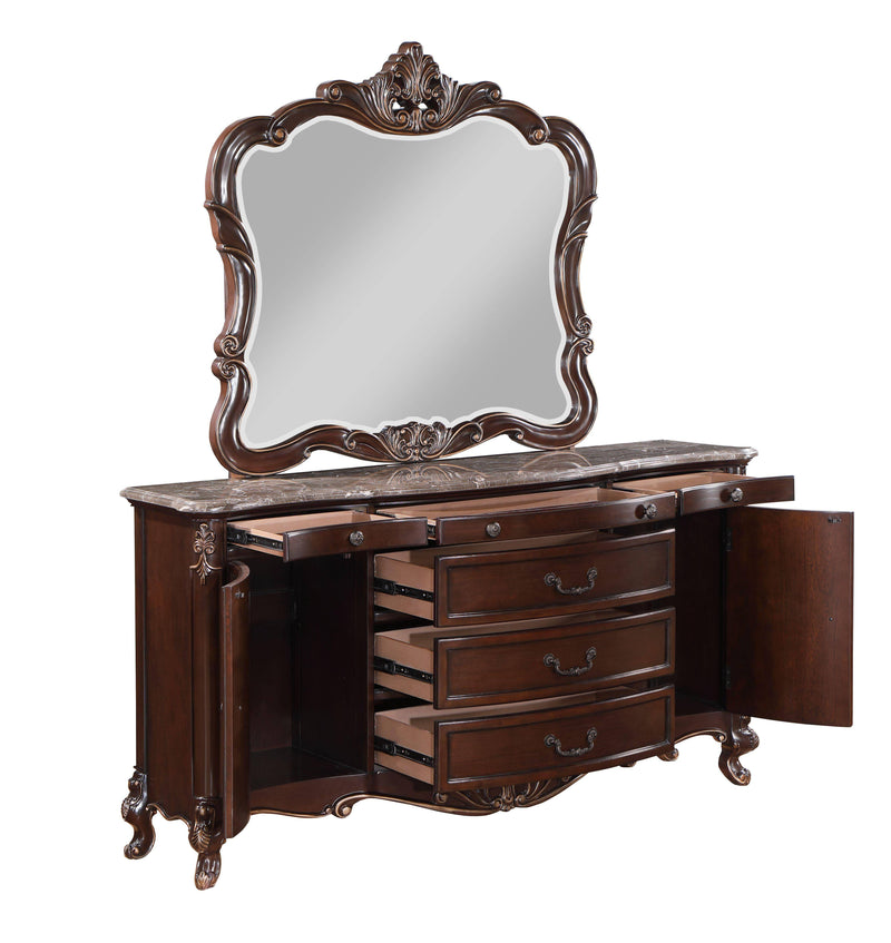 CONSTANTINE DRESSER/SERVER MIRROR-CHERRY - Winder Mattress & Furniture