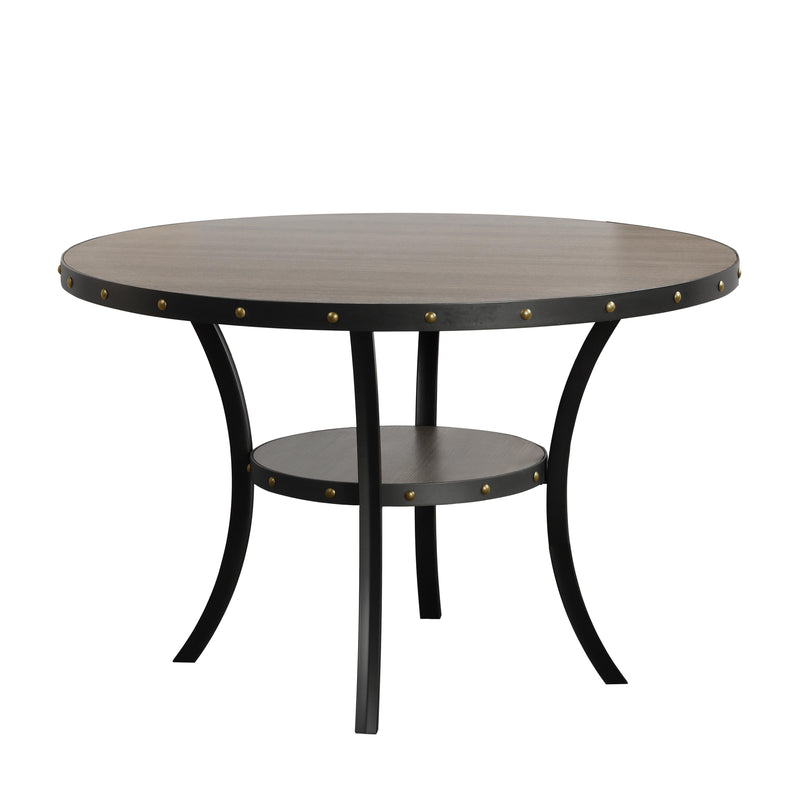 CRISPIN 48" ROUND DINING TABLE-GRAY - Winder Mattress & Furniture