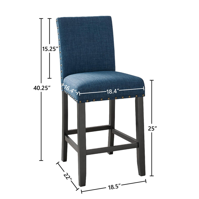CRISPIN MARINE BLUE COUNTER CHAIR- (2/Ctn) - Winder Mattress & Furniture