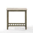 EDEN CHAIRSIDE TABLE-GRAY W/FAUX MARBLE TOP - Winder Mattress & Furniture
