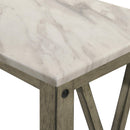EDEN CHAIRSIDE TABLE-GRAY W/FAUX MARBLE TOP - Winder Mattress & Furniture
