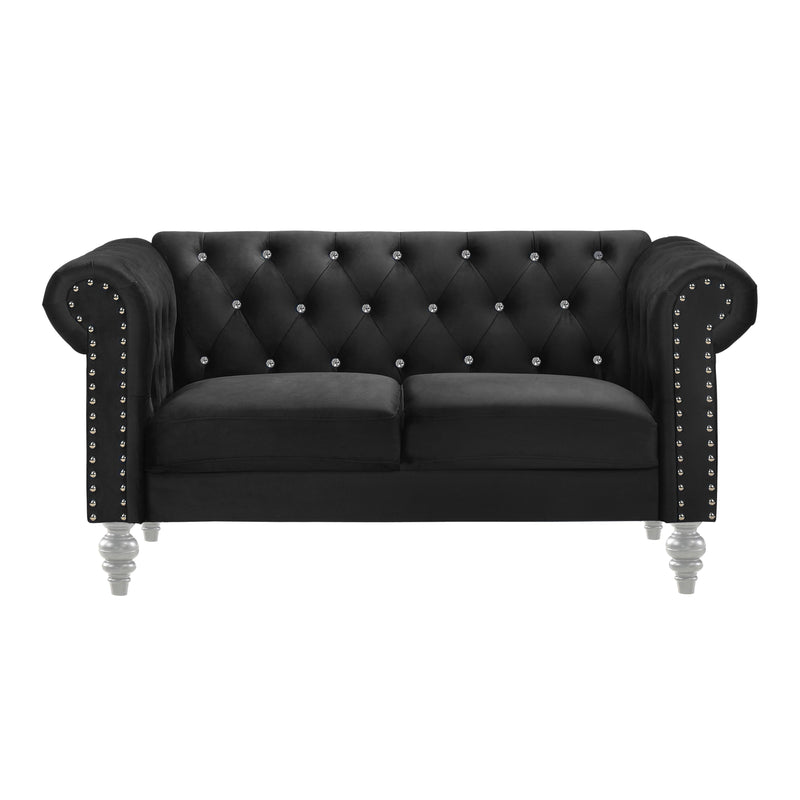 EMMA CRYSTAL LOVESEAT-BLACK - Winder Mattress & Furniture