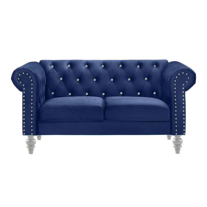 EMMA CRYSTAL LOVESEAT-ROYAL BLUE - Winder Mattress & Furniture