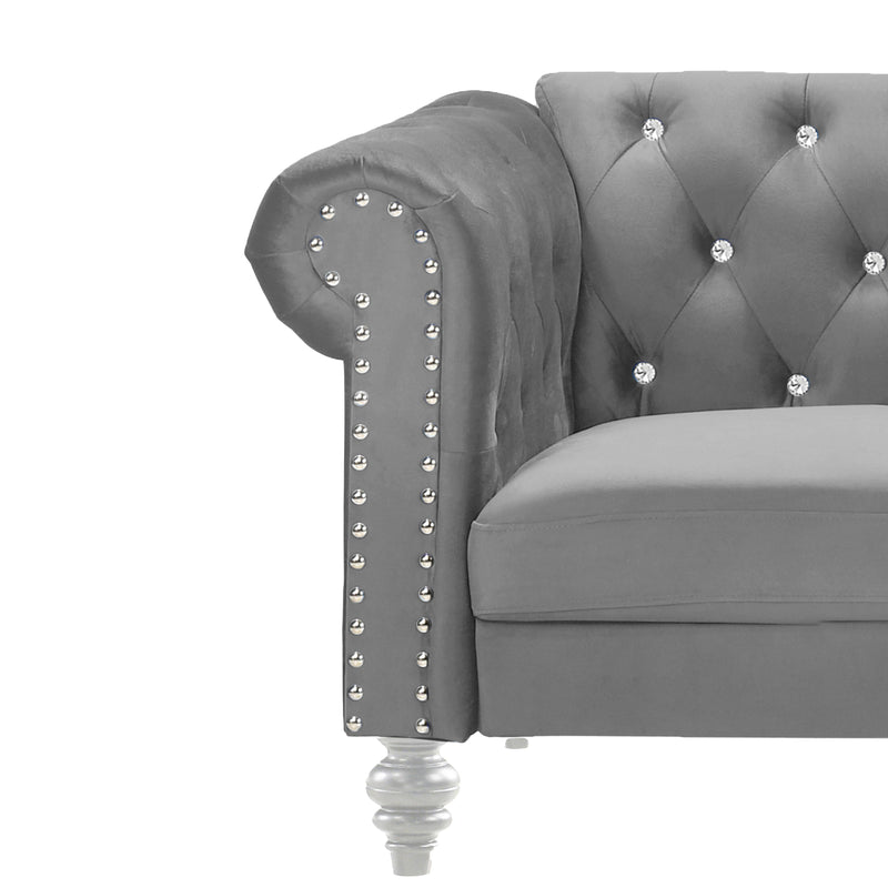 EMMA CRYSTAL CHAIR-GRAY - Winder Mattress & Furniture