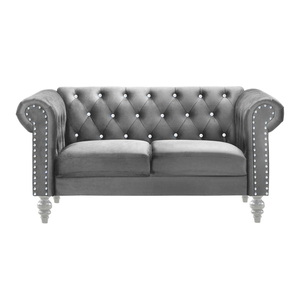 EMMA CRYSTAL LOVESEAT-GRAY - Winder Mattress & Furniture