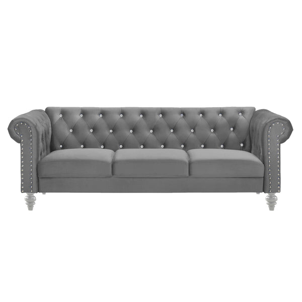 EMMA CRYSTAL SOFA-GRAY - Winder Mattress & Furniture