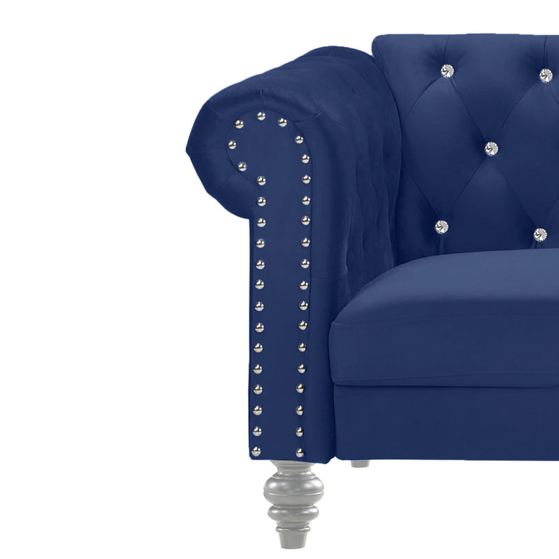 EMMA CRYSTAL LOVESEAT-ROYAL BLUE - Winder Mattress & Furniture