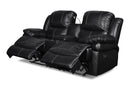 FLYNN CONSOLE LOVESEAT W/ READING LIGHT- BLACK - Winder Mattress & Furniture