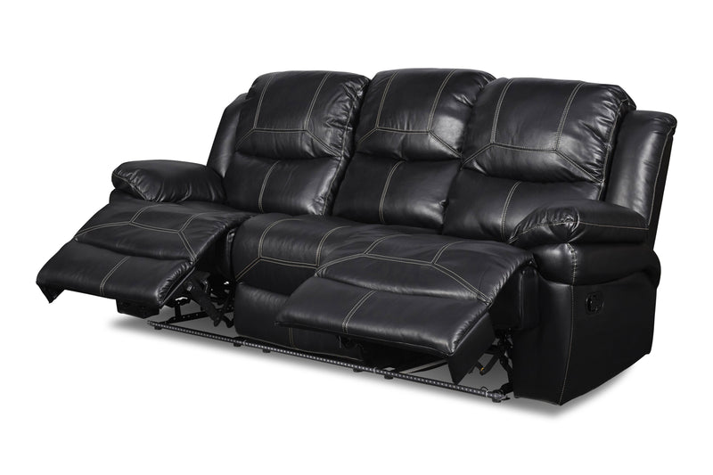 FLYNN SOFA W/BASE LIGHTING-BLACK - Winder Mattress & Furniture