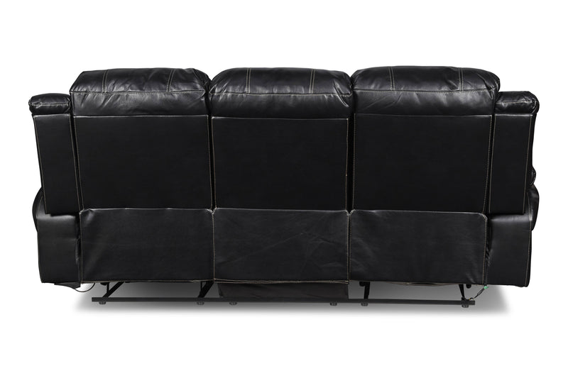 FLYNN SOFA W/BASE LIGHTING-BLACK - Winder Mattress & Furniture