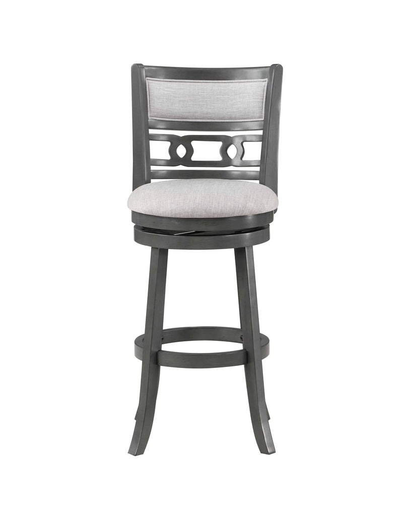 GIA 24" SWIVEL COUNTER STOOL-GRAY W/GRAY FABRIC SEAT - Winder Mattress & Furniture