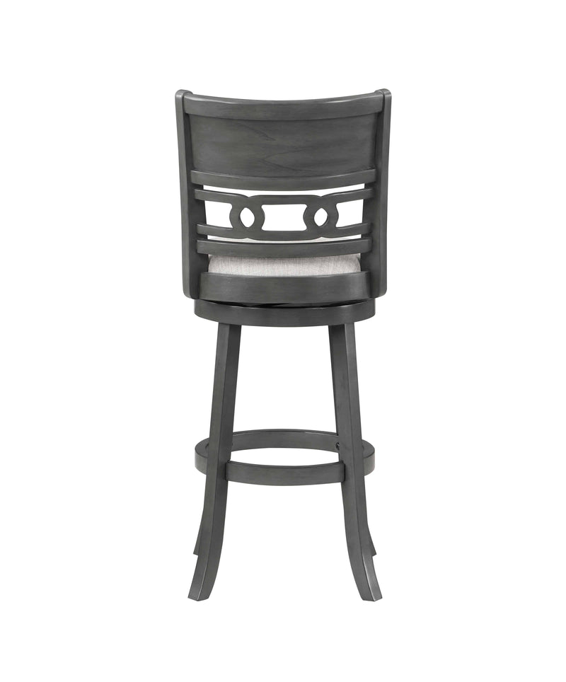 GIA 24" SWIVEL COUNTER STOOL-GRAY W/GRAY FABRIC SEAT - Winder Mattress & Furniture