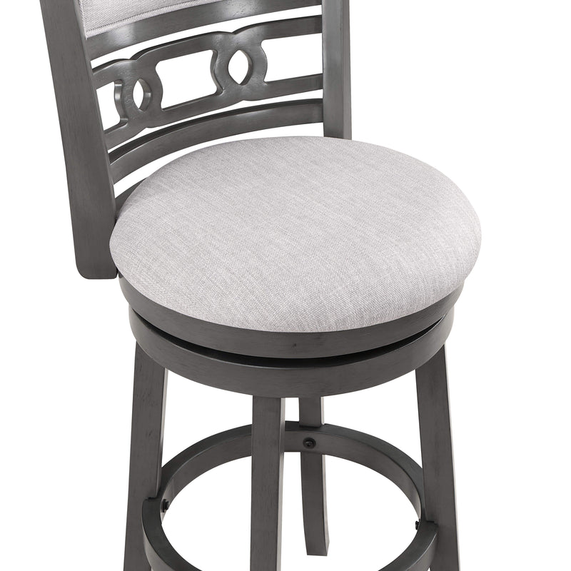 GIA 24" SWIVEL COUNTER STOOL-GRAY W/GRAY FABRIC SEAT - Winder Mattress & Furniture