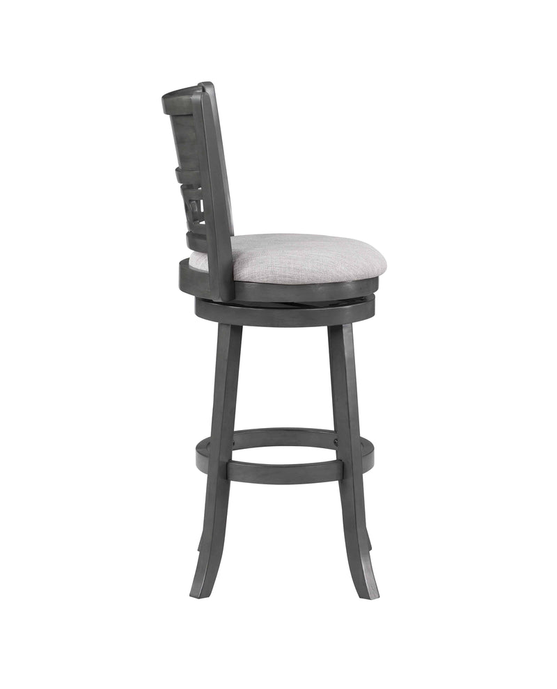 GIA 24" SWIVEL COUNTER STOOL-GRAY W/GRAY FABRIC SEAT - Winder Mattress & Furniture