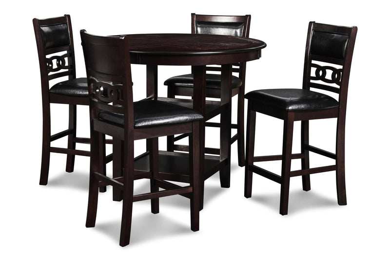 GIA ROUND COUNTER DINING 5 PC SET-EBONY - Winder Mattress & Furniture