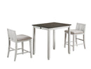 HESTON 36" STORAGE COUNTER TABLE SET W/2 CHAIRS-WHITE/GRAY - Winder Mattress & Furniture
