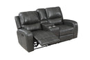 LINTON LEATHER CONSOLE LOVESEAT W/ PWR FR-GRAY - Winder Mattress & Furniture