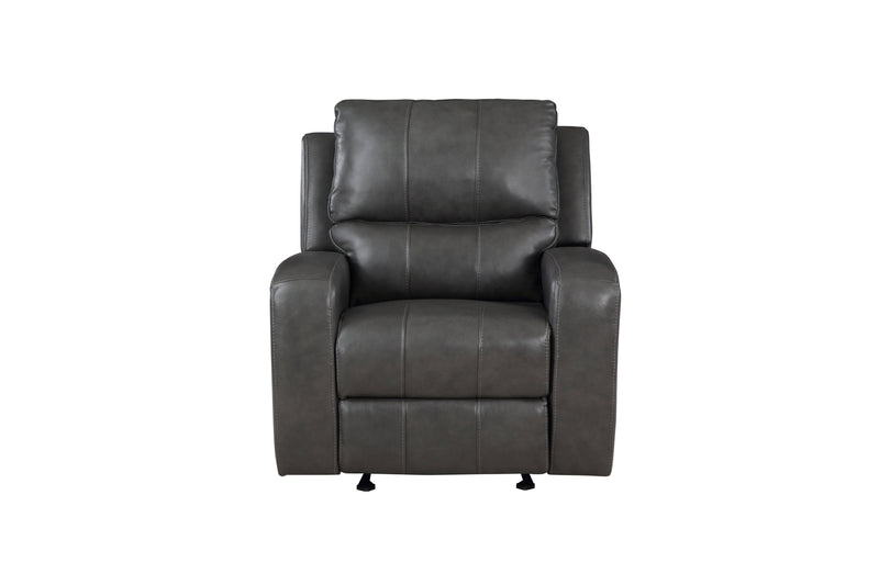 LINTON LEATHER GLIDER RECLINER-GRAY - Winder Mattress & Furniture