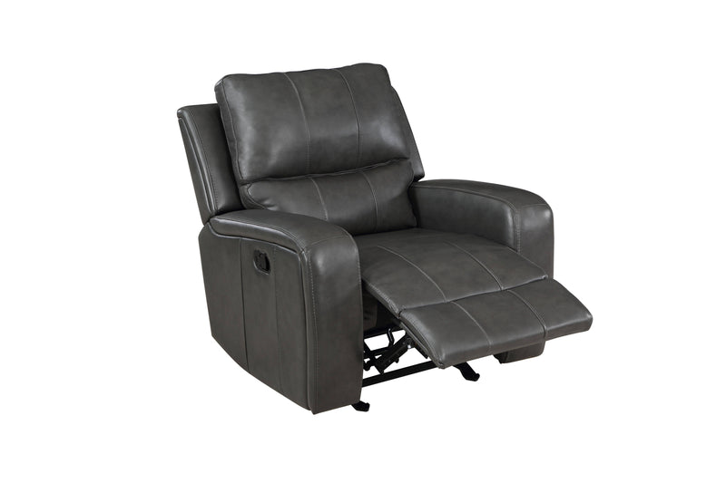 LINTON LEATHER GLIDER RECLINER-GRAY - Winder Mattress & Furniture