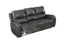 LINTON LEATHER SOFA W/DUAL RECLINER-GRAY - Winder Mattress & Furniture