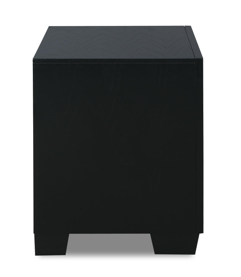 LUXOR NIGHTSTAND-BLACK/SILVER - Winder Mattress & Furniture