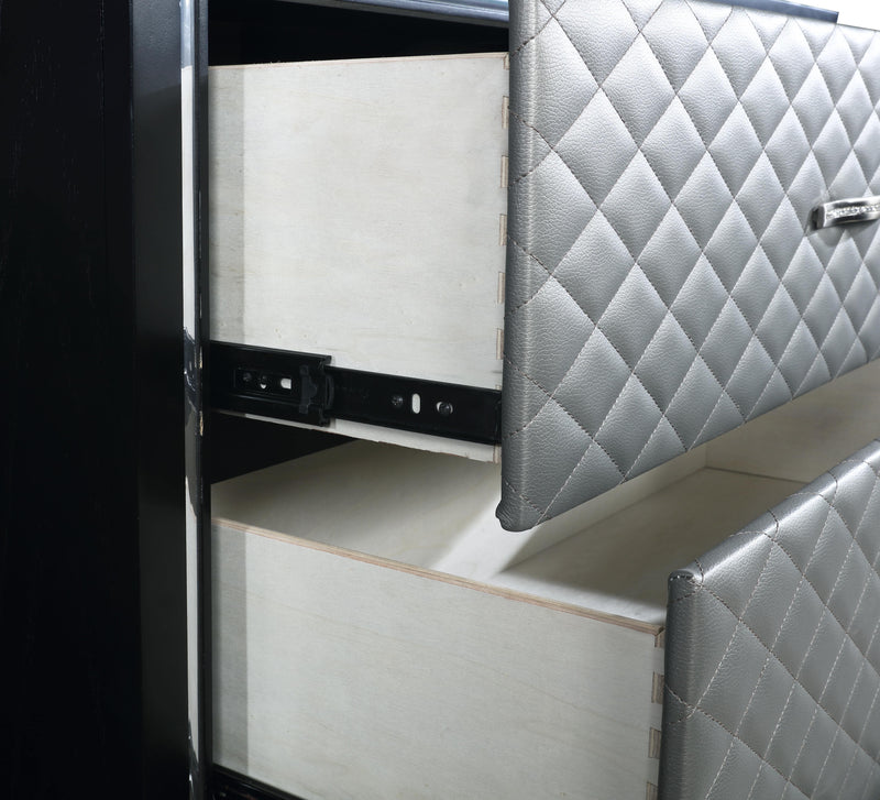 LUXOR DRESSER-BLACK/SILVER - Winder Mattress & Furniture
