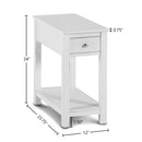 NOAH END TABLE WITH DRAWER-WHITE - Winder Mattress & Furniture