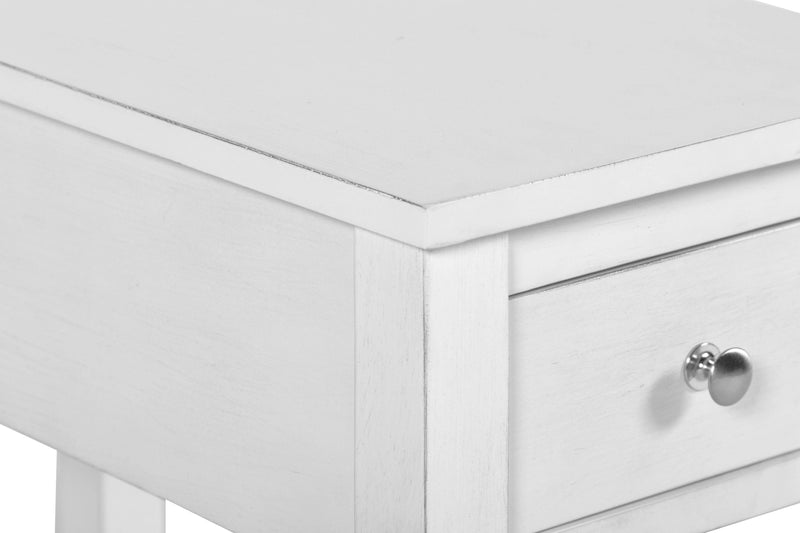 NOAH END TABLE WITH DRAWER-WHITE - Winder Mattress & Furniture