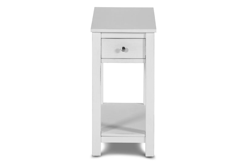 NOAH END TABLE WITH DRAWER-WHITE - Winder Mattress & Furniture