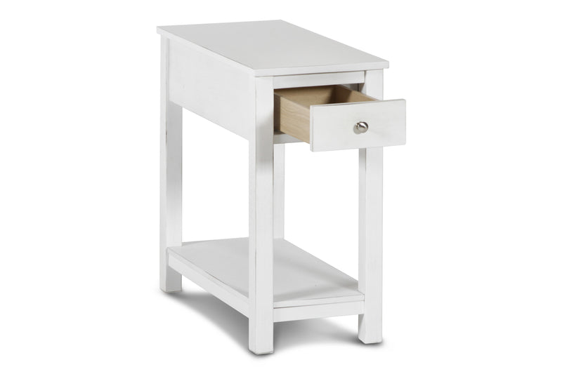 NOAH END TABLE WITH DRAWER-WHITE - Winder Mattress & Furniture