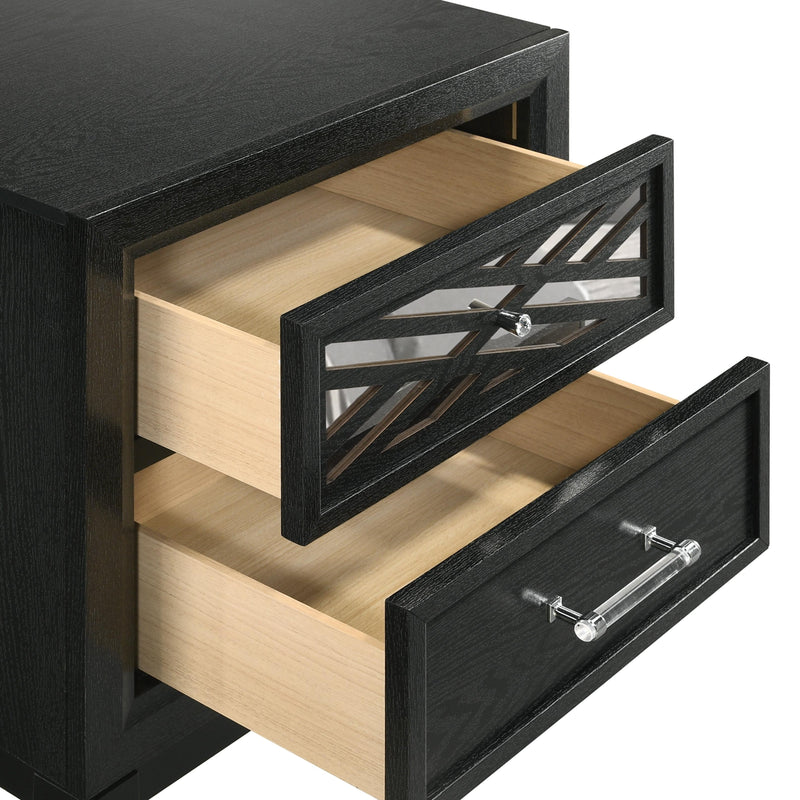 OBSIDIAN NIGHTSTAND-BLACK - Winder Mattress & Furniture