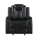ORION GLIDER RECLINER W/ PWR FR & HR-BLACK - Winder Mattress & Furniture