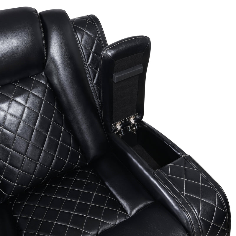 ORION GLIDER RECLINER W/ PWR FR & HR-BLACK - Winder Mattress & Furniture