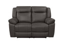 TAGGART LEATHER LOVESEAT W/ DUAL RECLINERS-GRAY - Winder Mattress & Furniture