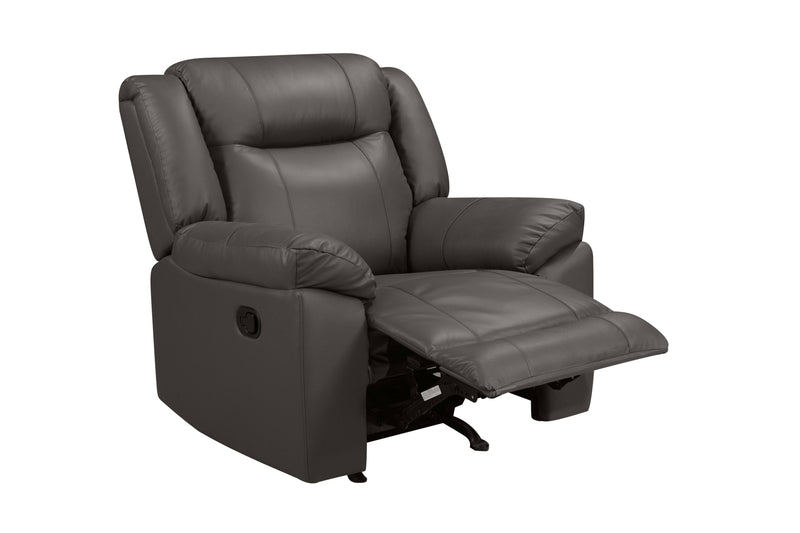 TAGGART LEATHER ROCKER RECLINER-GRAY - Winder Mattress & Furniture