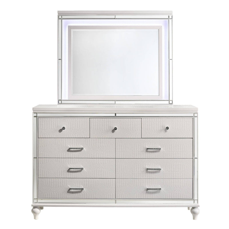 VALENTINO LIGHTED MIRROR-WHITE - Winder Mattress & Furniture